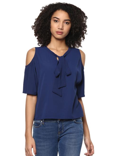 women's straight tie-up neck top - 15807524 - Very Small Image - 1