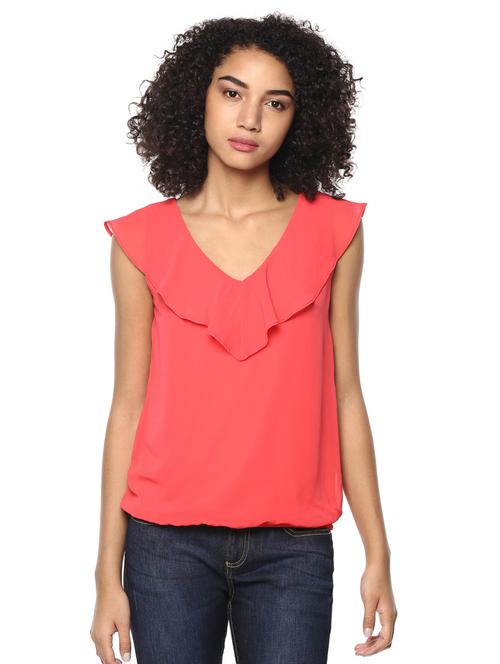 ruffle detail blouson top - 15807536 - Very Small Image - 1