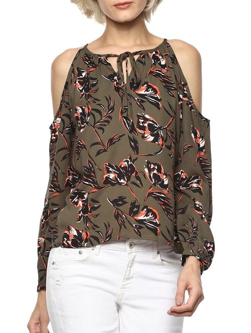 women's straight tie-up neck top - 15807628 - Very Small Image - 1