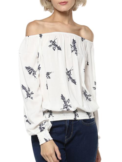 off shoulder floral blouson top - 15807654 - Very Small Image - 1