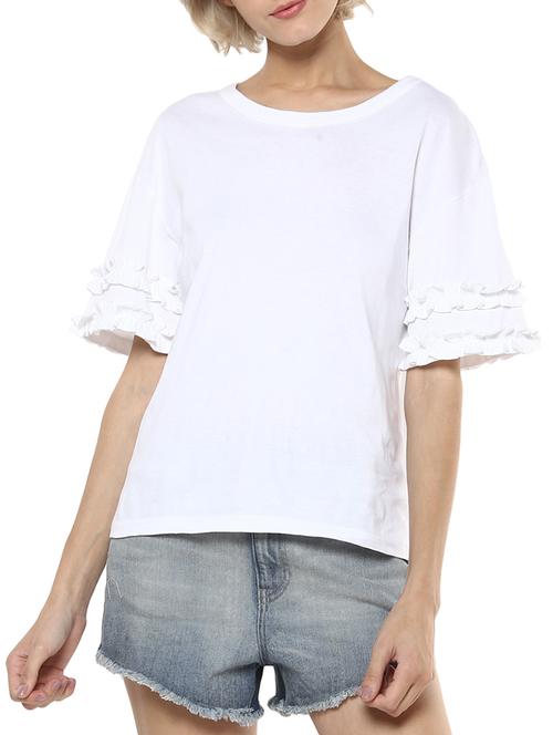 frill detail short sleeved top - 15807659 - Very Small Image - 1