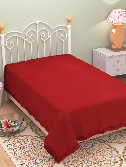 red antipill solid single bed ac blanket - 15808005 - Very Small Image - 1