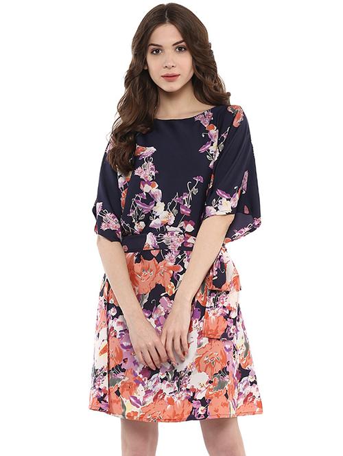 floral tie belted bohemian dress - 15808538 - Very Small Image - 1