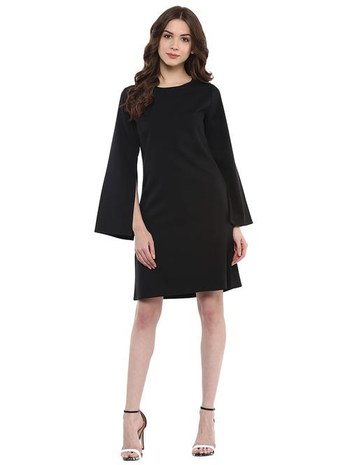 slit sleeved a-line dress - 15808539 - Very Small Image - 1