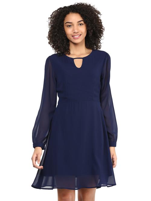 keyhole detail a-line dress - 15808566 - Very Small Image - 1