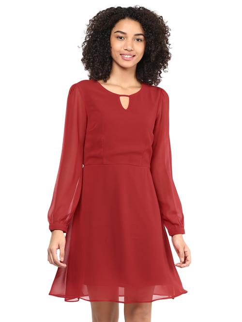 keyhole detail a-line dress - 15808567 - Very Small Image - 1