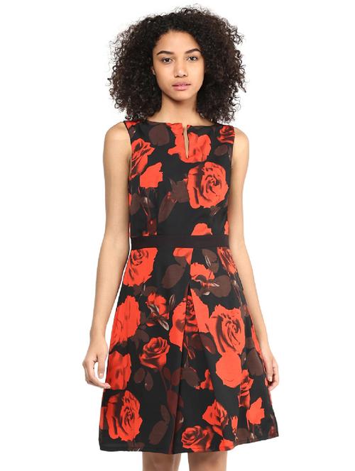 cut out back floral a-line dress - 15808581 - Very Small Image - 1