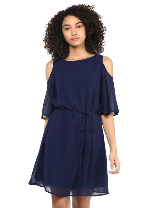 criss cross back drawstring waist dress - 15808589 - Very Small Image - 1