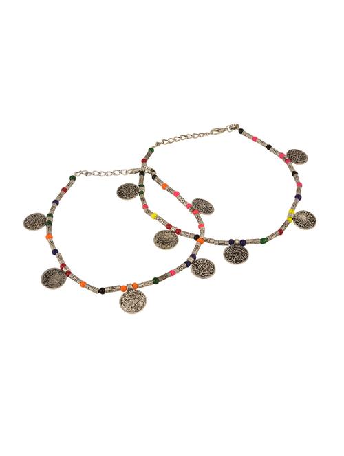 multi colored metal anklets and payal - 15810090 - Very Small Image - 1