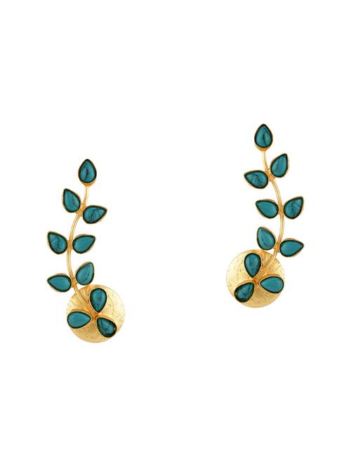 gold metal drop earring - 15810116 - Very Small Image - 1