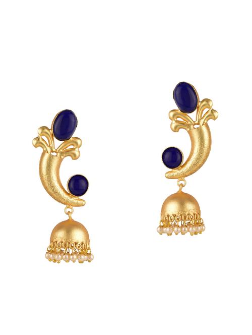 gold metal jhumka earring - 15810118 - Very Small Image - 1