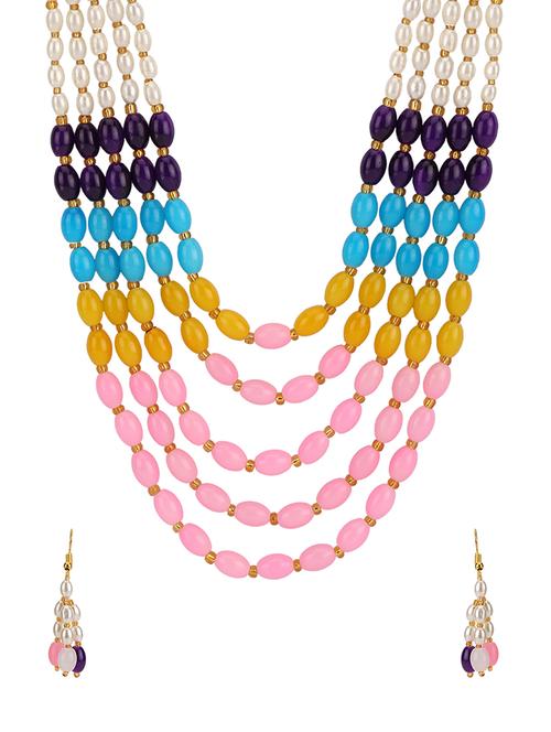 multi colored metal necklaces and earring - 15810361 - Very Small Image - 1