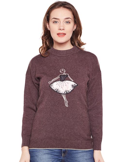embroidered drop shoulder sleeved pullover - 15811668 - Very Small Image - 1