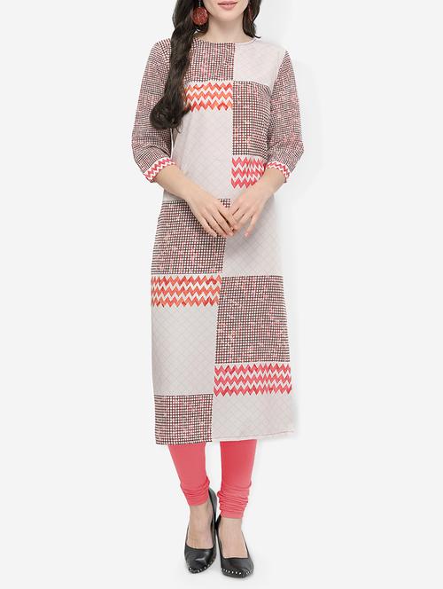 checkered printed a-line kurta - 15812095 - Very Small Image - 1