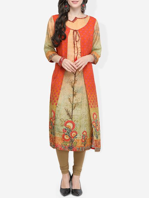 drawstring detail a-line kurta - 15812107 - Very Small Image - 1