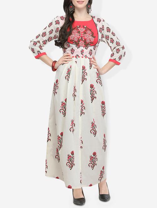 floral printed a-line kurta - 15812114 - Very Small Image - 1