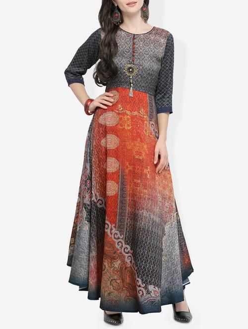 printed a-line kurta - 15812122 - Very Small Image - 1