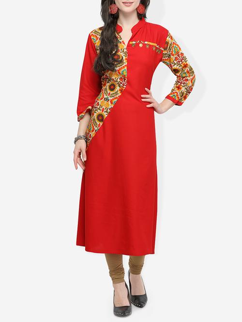floral printed a-line kurta - 15812125 - Very Small Image - 1