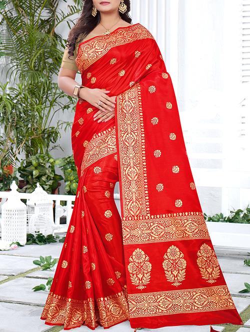 zari woven saree with blouse - 15812177 - Very Small Image - 1