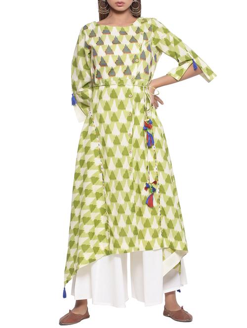 geometrical asymmetric kurta - 15812423 - Very Small Image - 1