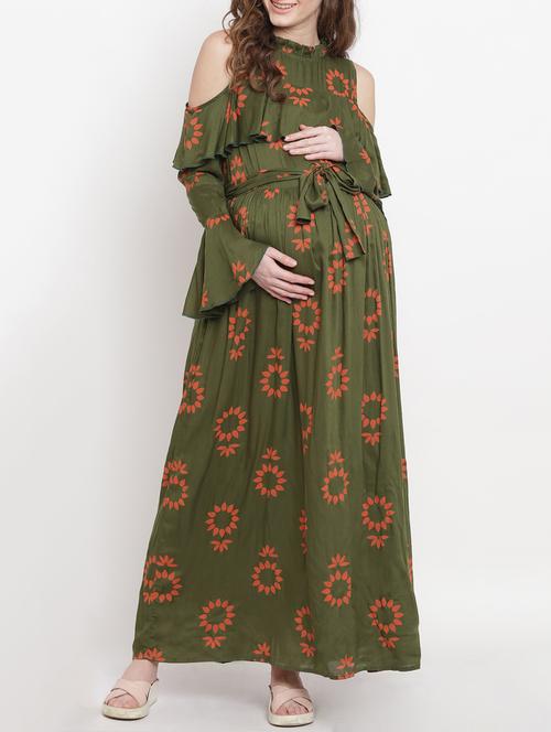 cold shoulder maternity wear maxi dress - 15813991 - Very Small Image - 1