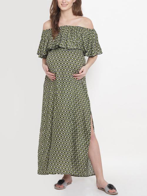 off shoulder maternity wear maxi dress - 15813993 - Very Small Image - 1