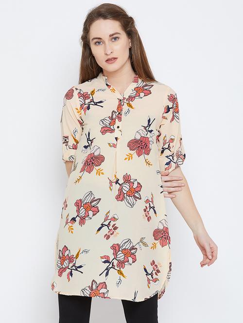 roll up sleeved floral tunic - 15814346 - Very Small Image - 1