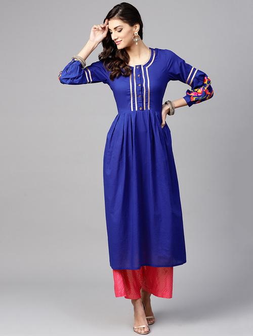 embroidereda-line kurta - 15814659 - Very Small Image - 1