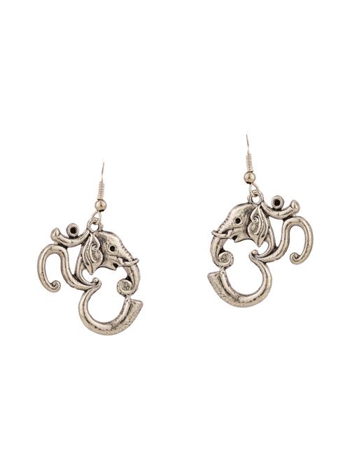 silver metal drop earring - 15814704 - Very Small Image - 1
