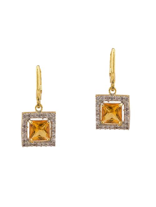 yellow metal drop earring - 15814734 - Very Small Image - 1