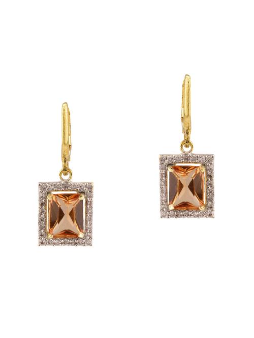 yellow metal drop earring - 15814746 - Very Small Image - 1