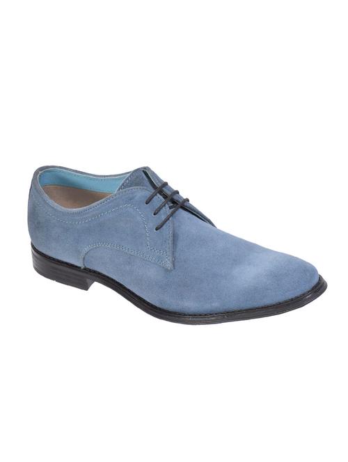 light blue leather laceup derbies - 15815032 - Very Small Image - 1