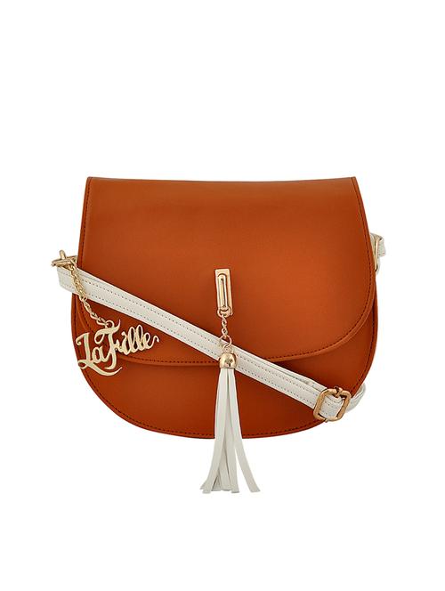 tan leatherette (pu) sling bag - 15815180 - Very Small Image - 1