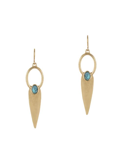 blue gold plated drop earring - 15815304 - Very Small Image - 1