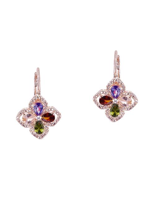multi colored gold plated drop earring - 15815335 - Very Small Image - 1