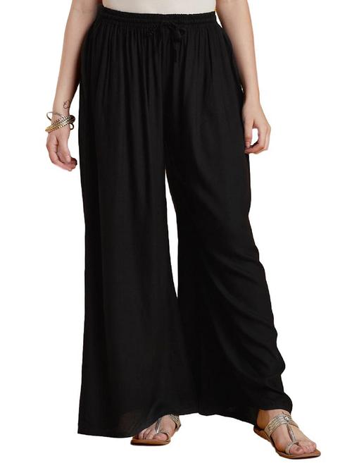 drawstring waist flared palazzo - 15815582 - Very Small Image - 1