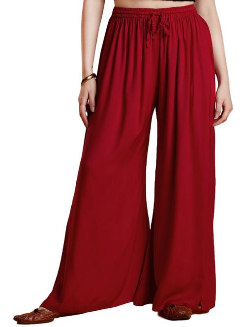 drawstring waist flared palazzo - 15815586 - Very Small Image - 1