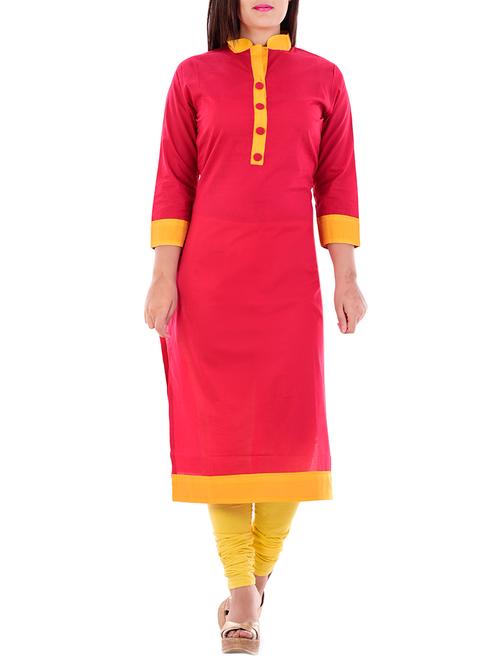 solid straight kurti - 15815669 - Very Small Image - 1