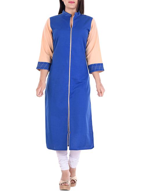 front slit a-line kurta - 15815670 - Very Small Image - 1