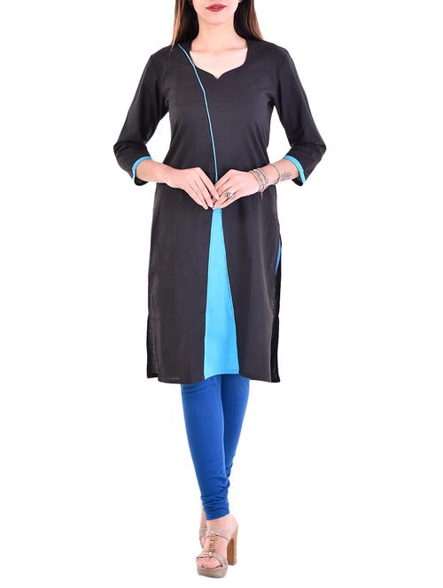 solid a-line kurta - 15815674 - Very Small Image - 1