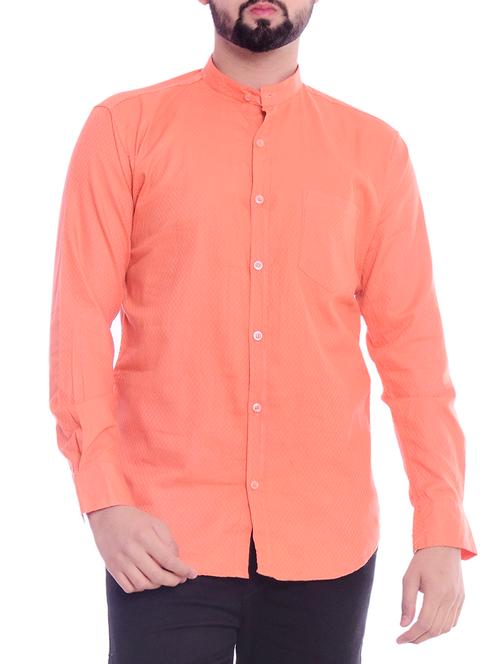 orange cotton casual shirt - 15815700 - Very Small Image - 1