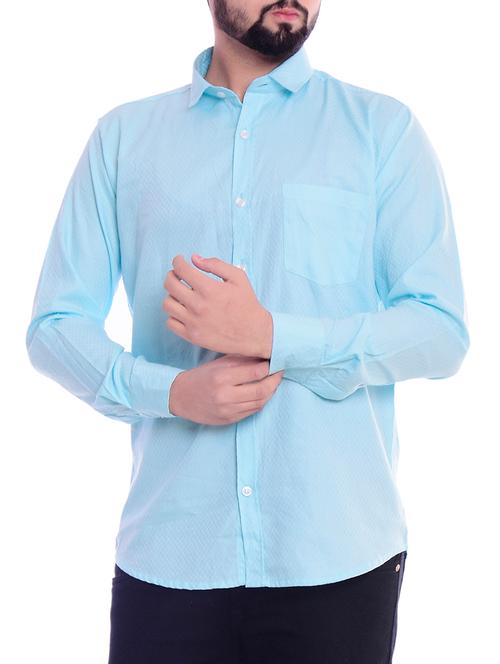 light blue solid casual shirt - 15815720 - Very Small Image - 1