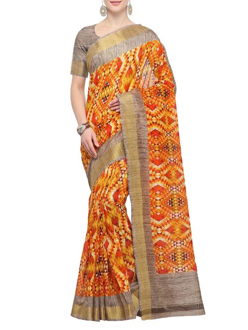zari border tussar silk saree with blouse - 15815802 - Very Small Image - 1