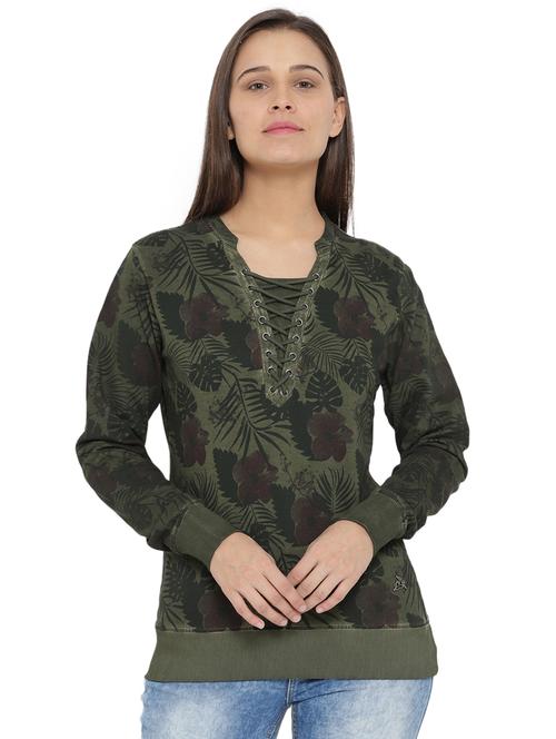 eyelet lace-up floral sweatshirt - 15816781 - Very Small Image - 1