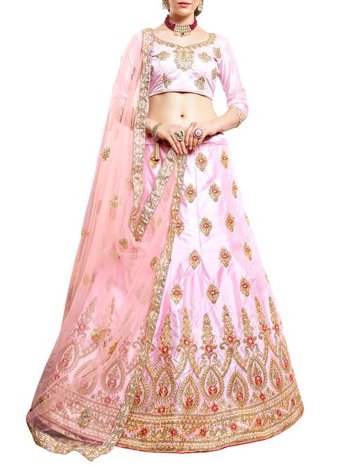 zari embroidered flared lehenga - 15817135 - Very Small Image - 1
