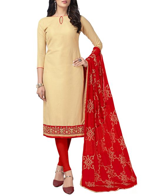 embroidered unstitched churidaar suit - 15817296 - Very Small Image - 1