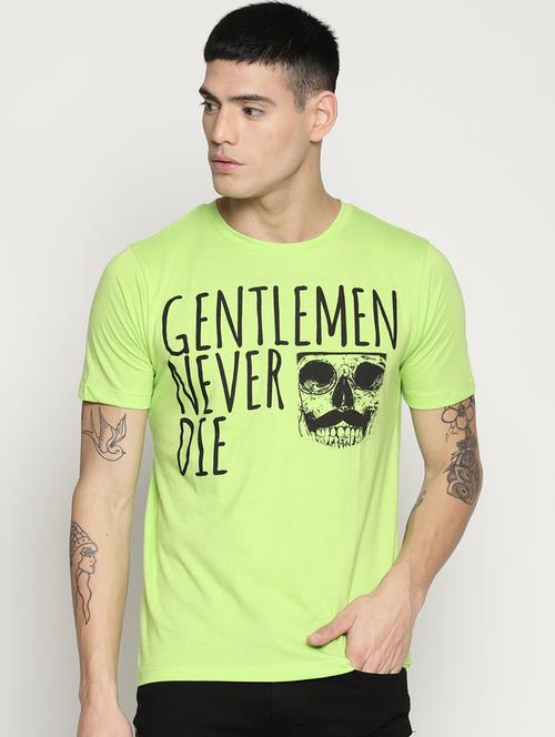 green typographic chest print t-shirt - 15817562 - Very Small Image - 1