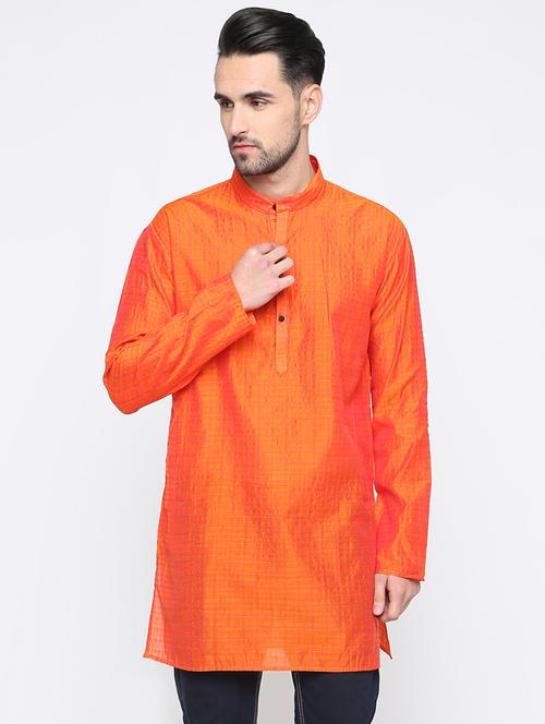 orange striped kurta - 15817722 - Very Small Image - 1