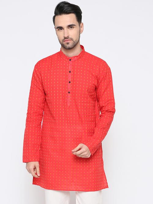 red cotton kurta - 15817731 - Very Small Image - 1