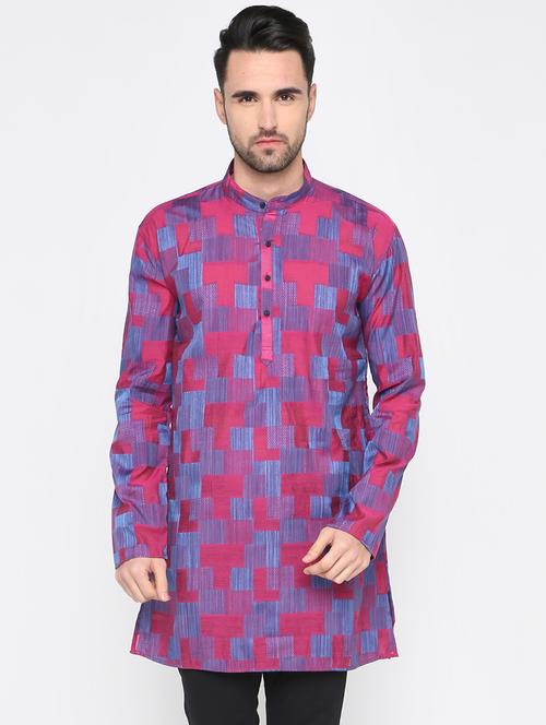 pink printed medium length kurta - 15817746 - Very Small Image - 1